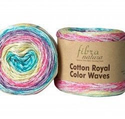 חוט סריגה כותנה עם גל צבעים - Cotton Royal Color Waves